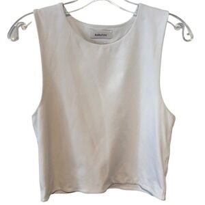 Babaton Women's White Cropped Tank in Size L